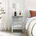 Venetian 3 Drawer Mirrored Bedside Table