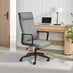 Vesper Dark Grey Linen Fabric Swivel Office Chair