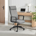 Vesper Dark Grey Linen Fabric Swivel Office Chair