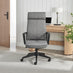Vesper Dark Grey Linen Fabric Swivel Office Chair