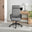 Vesper Dark Grey Linen Fabric Swivel Office Chair