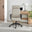 Vesper Light Grey Linen Fabric Swivel Office Chair