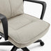 Vesper Light Grey Linen Fabric Swivel Office Chair