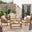 Vitur Wood & Cream 4 Seat Garden Sofa & Chairs Set