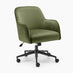 Vivienne Olive Green Velvet Swivel Office Chair