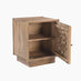 Wharton 1 Door Square Walnut Wood Decorative Side Table