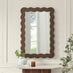 Wiggle Walnut Wood Long Rectangle 120x80cm Wall Mirror