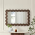 Wiggle Walnut Wood Long Rectangle 120x80cm Wall Mirror