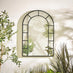 Winona Black Large Arched Window 90x60cm Garden Mirror