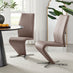 2x Willow Cappuccino Beige Faux Leather 'Z' Dining Chairs