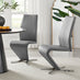 2x Willow Grey Faux Leather 'Z' Dining Chairs
