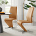 2x Willow Mustard Yellow Faux Leather 'Z' Dining Chairs