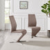 2x Willow Cappuccino Beige Faux Leather 'Z' Dining Chairs