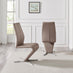 2x Willow Cappuccino Beige Faux Leather 'Z' Dining Chairs