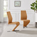 2x Willow Mustard Yellow Faux Leather 'Z' Dining Chairs