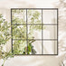 Yoko Black Medium Window 80x80cm Garden Mirror