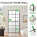 Yoko Black Rectangular Large Full Length Window Mirror