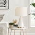 Zoe White and Gold Metal Table Lamp