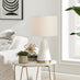 Zoe White and Gold Metal Table Lamp