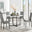 Adley Grey Concrete Effect Storage Dining Table & 4 Grey Milan Black Leg Chairs