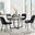 Adley Grey Concrete Effect Storage Dining Table & 4 Black Pesaro Black Leg Chairs