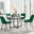 Adley Grey Concrete Effect Storage Dining Table & 4 Green Pesaro Black Leg Chairs