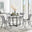 Adley Grey Concrete Effect Storage Dining Table & 4 Light Grey Nora Black Leg Chairs