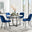Adley Grey Concrete Effect Storage Dining Table & 4 Navy Pesaro Black Leg Chairs