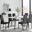 Andria Black Leg Marble Effect Dining Table and  6 Black Milan Black Leg Chairs