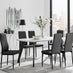 Andria Black Leg Marble Effect Dining Table and  6 Black Milan Black Leg Chairs