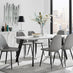 Andria Black Leg Marble Effect Dining Table and  6 Grey Corona Black Leg Chairs