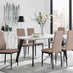 Andria Black Leg Marble Effect Dining Table and  6 Cappuccino Milan Black Leg Chairs