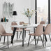 Andria Black Leg Marble Effect Dining Table and  6 Cappuccino Corona Black Leg Chairs