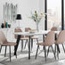 Andria Black Leg Marble Effect Dining Table and  6 Cappuccino Corona Black Leg Chairs