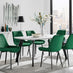 Andria Black Leg Marble Effect Dining Table and  6 Green Pesaro Black Leg Chairs
