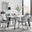 Andria Black Leg Marble Effect Dining Table and  6 Grey Pesaro Black Leg Chairs