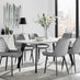 Andria Black Leg Marble Effect Dining Table and  6 Grey Pesaro Black Leg Chairs