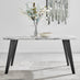 Andria Rectangular White Marble Effect Black Leg 6 Seater Dining Table