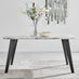 Andria Rectangular White Marble Effect Black Leg 6 Seater Dining Table
