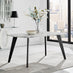 Andria Black Leg Marble Effect Dining Table and 6 Black Pesaro Silver Leg Chairs
