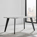Andria Black Leg Marble Effect Dining Table and 6 Navy Pesaro Silver Leg Chairs