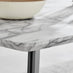 Andria Black Leg Marble Effect Dining Table and 6 Navy Pesaro Silver Leg Chairs