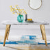 Andria Rectangular White Marble Effect Gold Leg 6 Seater Dining Table