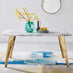 Andria Rectangular White Marble Effect Gold Leg 6 Seater Dining Table