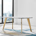 Andria Rectangular White Marble Effect Gold Leg 6 Seater Dining Table