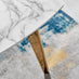 Andria Gold Leg Marble Effect Dining Table and  6 Green Pesaro Gold Leg Chairs