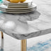 Andria Rectangular White Marble Effect Gold Leg 6 Seater Dining Table