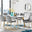 Andria Gold Leg Marble Effect Dining Table and  6 Grey Pesaro Gold Leg Chairs