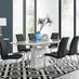 Arezzo Large Extending Dining Table and 6 Black Isco Chairs
