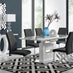 Arezzo Large Extending Dining Table and 6 Black Lorenzo Chairs